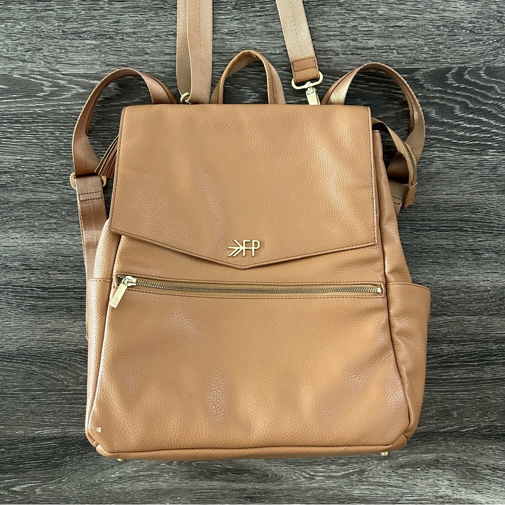 Freshly Picked Baby Diaper Bag Convertible Backpack Butterscotch Vegan Leather